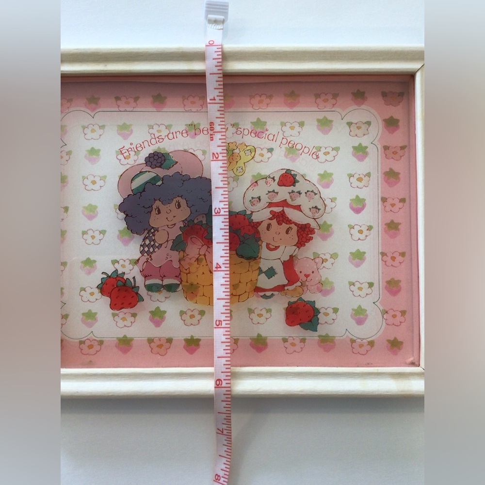 Set 4 Vintage Strawberry Shortcake Reverse Painted Glass Pictures 1980 ORIGINALS - Picture 12 of 14